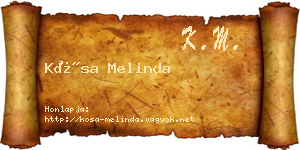 Kósa Melinda névjegykártya