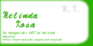 melinda kosa business card
