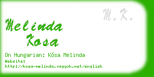 melinda kosa business card
